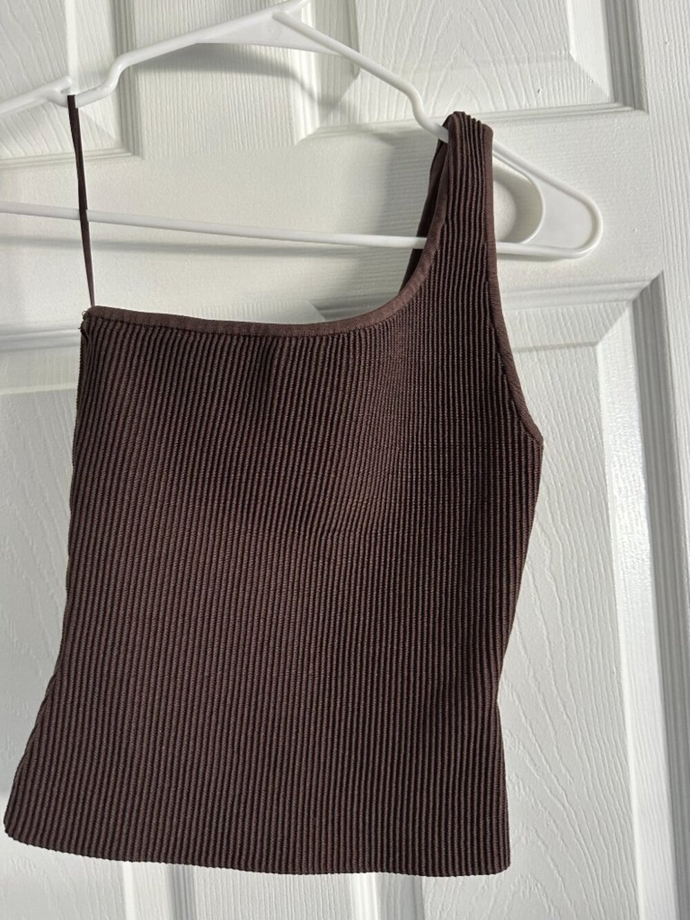 One Shoulder Rib Crop Top - Picture 2 of 4